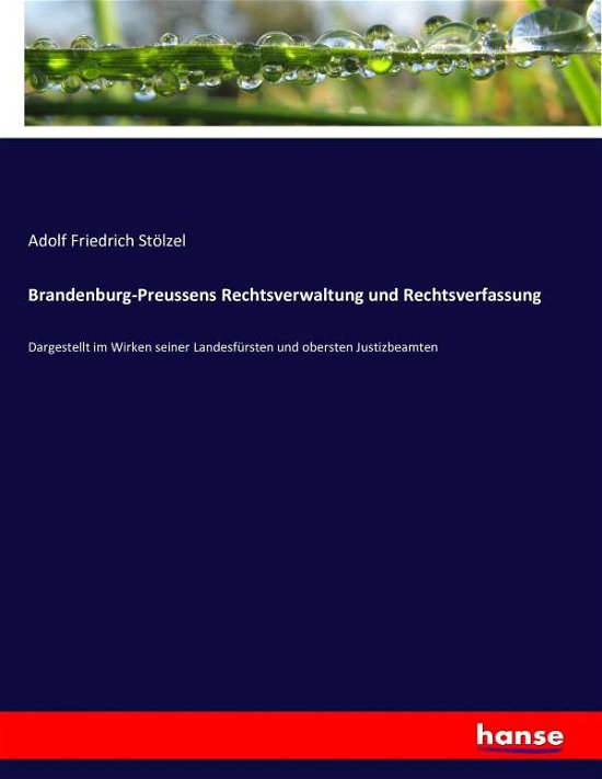 Cover for Stölzel · Brandenburg-Preussens Rechtsver (Book) (2016)