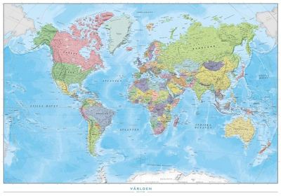 Världen Politisk Väggkarta 1:40 milj i tub : Skala 1:40 milj (Map) (2019)