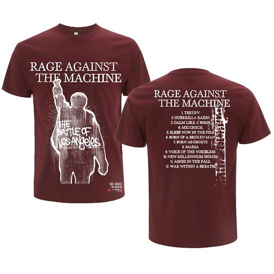 Cover for Rage Against The Machine · Rage Against The Machine Unisex T-Shirt: BOLA Album Cover (Back Print) (T-shirt) [size S] [Red - Unisex edition]
