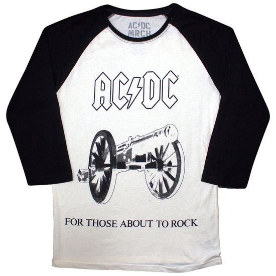 Cover for AC/DC · AC/DC Unisex Raglan T-Shirt: For Those About To Rock (Black &amp; White) (T-shirt) [size S] (2024)