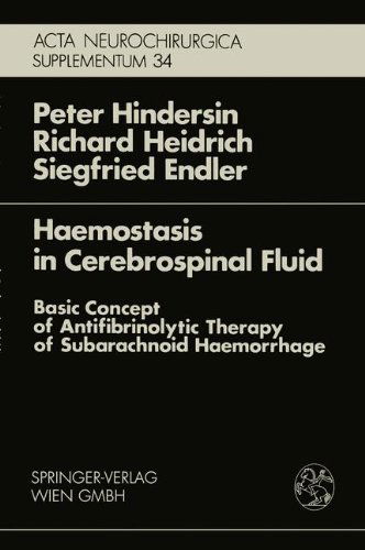 Cover for P. Hindersin · Haemostasis in Cerebrospinal Fluid: Basic Concept of Antifibrinolytic Therapy of Subarachnoid Haemorrhage - Acta Neurochirurgica Supplement (Paperback Book) [1984 edition] (1984)