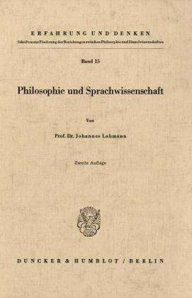 Cover for Lohmann · Philosophie und Sprachwissensch (Book) (1975)