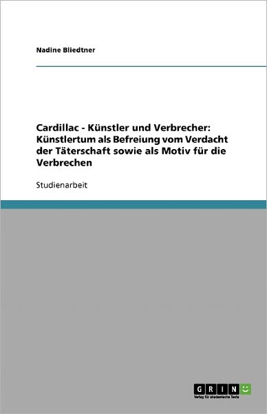 Cover for Bliedtner · Cardillac - Künstler und Verb (Book) [German edition] (2007)