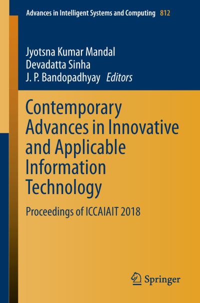 Cover for Contemporary Advances in Innovative and Applicable Information Technology (Book) [1st ed. 2019 edition] (2018)