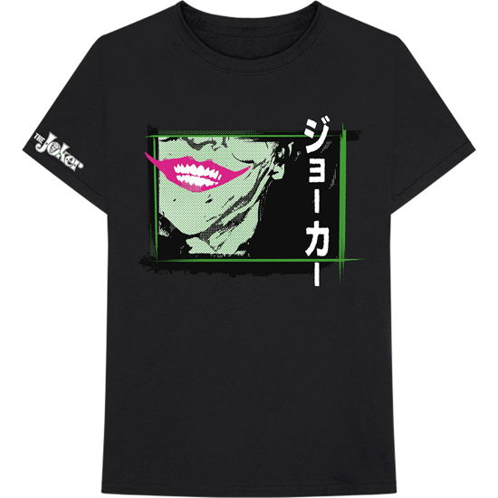 Cover for DC Comics · DC Comics Unisex T-Shirt: Joker Smile Frame Anime (Sleeve Print) (T-shirt) [size S] [Black - Unisex edition]