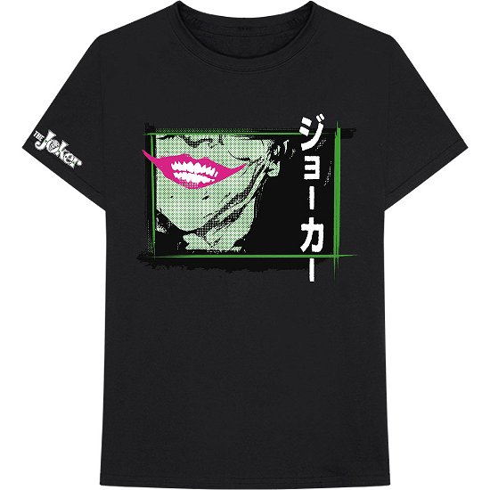 Cover for DC Comics · DC Comics Unisex T-Shirt: Joker Smile Frame Anime (Sleeve Print) (T-shirt) [size S] [Black - Unisex edition]
