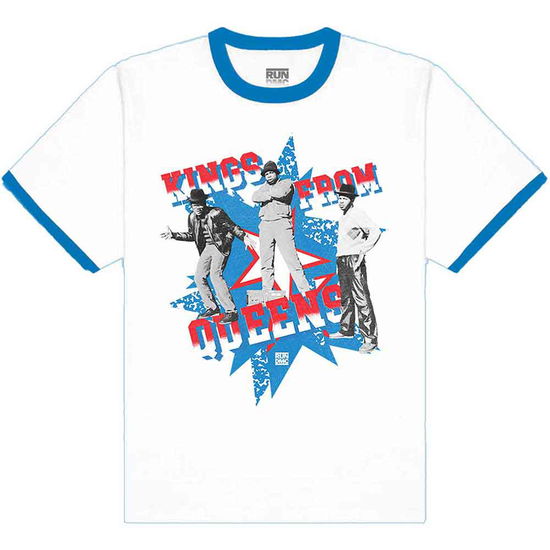 Cover for Run DMC · Run DMC Unisex Ringer T-Shirt: Kings From Queens (Royal Blue &amp; White) (CLOTHES) [size S] (2022)