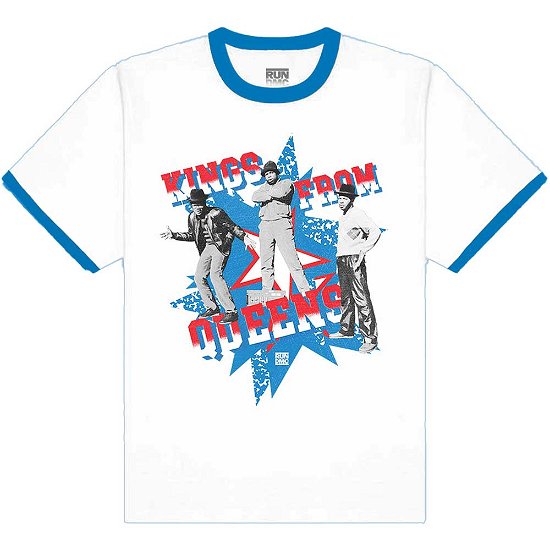 Run DMC Unisex Ringer T-Shirt: Kings From Queens - Run DMC - Merchandise -  - 5056561029399 - 