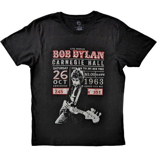 Bob Dylan Unisex T-Shirt: Carnegie Hall '63 - Bob Dylan - Mercancía -  - 5056561090399 - 