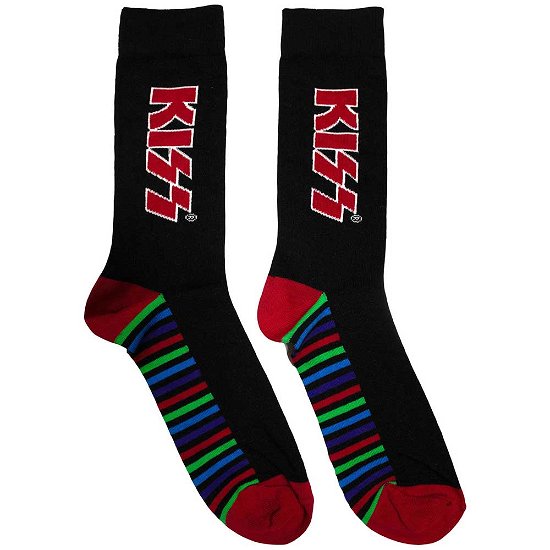 Cover for Kiss · KISS Unisex Ankle Socks: Red Logo &amp; Stripes (UK Size 6 - 11) (Klær)