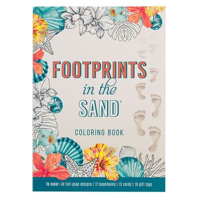 Cover for Footprints In The Sand Coloring Book (Book) (2023)