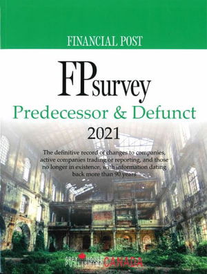 FP Survey: Predecessor & Defunct 2021 - Grey House Canada - Books - H.W. Wilson Publishing Co. - 9781642659399 - January 30, 2022