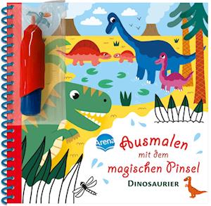 Ausmalen mit dem magischen Pinsel. Dinosaurier - Mèlusine Allirol - Books - Arena - 9783401719399 - June 15, 2023