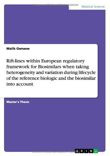 Rift-lines within European regulatory framework for Biosimilars when taking heterogeneity and variation during lifecycle of the reference biologic and the biosimilar into account - Malik Osmane - Kirjat - Grin Verlag - 9783656517399 - tiistai 29. lokakuuta 2013
