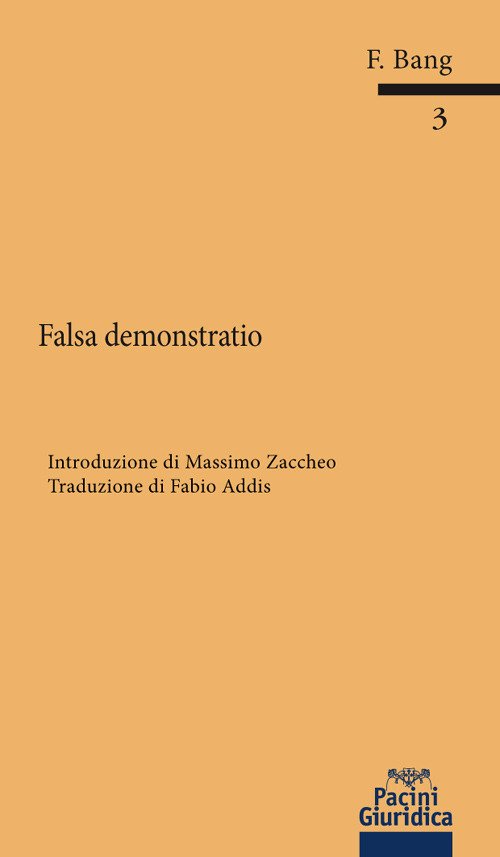 Falsa Demonstratio - Bang - Bøger -  - 9788833793399 - 