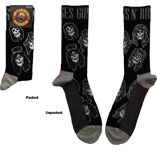 Cover for Guns N Roses · Guns N' Roses Unisex Ankle Socks: Skulls Band Monochrome (UK Size 7 - 11) (TØJ) [size M]
