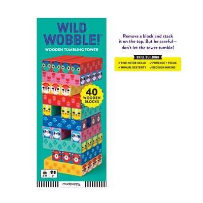 Cover for Mudpuppy · Wild Wobble! Wooden Tumbling Tower (SPIL) (2024)