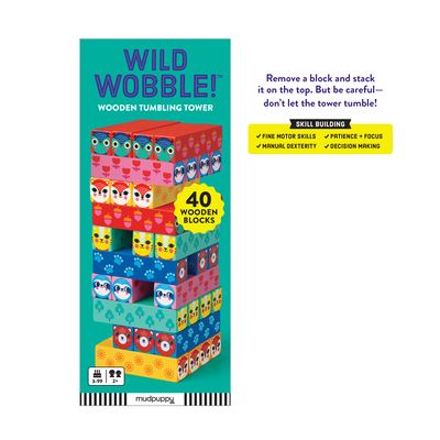 Cover for Mudpuppy · Wild Wobble! Wooden Tumbling Tower (GAME) (2024)