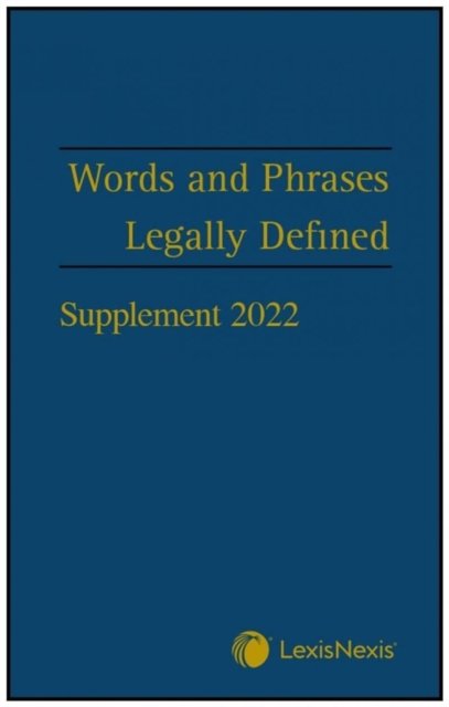 Cover for Hay, David, MA, LLM · Words and Phrases Legally Defined 2023 Supplement (Pocketbok) (2023)