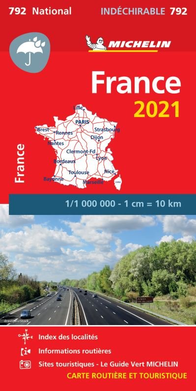 Cover for Michelin · France 2021 – High Resistance National Map 792: Maps - Michelin National Maps (Kort) (2021)