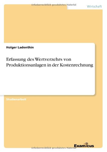 Cover for Ladenthin · Erfassung des Wertverzehrs vo (Paperback Book) [German edition] (2012)