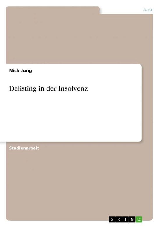 Delisting in der Insolvenz - Jung - Livros -  - 9783668997400 - 