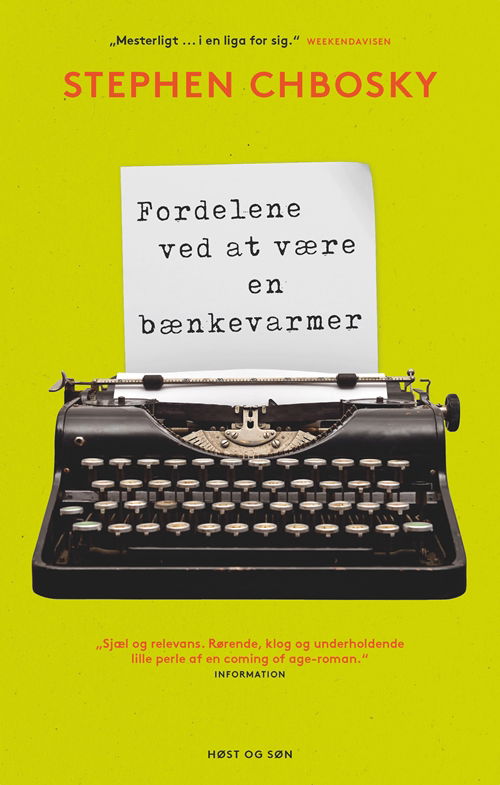 Cover for Stephen Chbosky · Fordelene ved at være en bænkevarmer (Hæftet bog) [1. udgave] (2019)