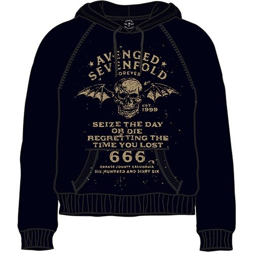 Avenged Sevenfold Unisex Pullover Hoodie: Seize the Day - Avenged Sevenfold - Mercancía - Unlicensed - 5055295396401 - 