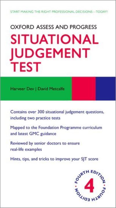 Cover for Metcalfe, David (Clinical Lecturer in Emergency Medicine, Clinical Lecturer in Emergency Medicine, University of Oxford) · Oxford Assess and Progress: Situational Judgement Test - Oxford Assess and Progress (Paperback Book) [4 Revised edition] (2022)