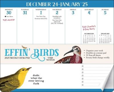 Cover for Aaron Reynolds · Effin' Birds 2025 Weekly Desk Pad Calendar (Kalender) (2024)