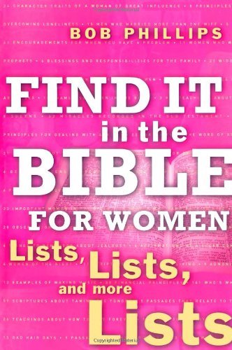 Cover for Bob Phillips · Find It in the Bible for Women: Lists, Lists, and More Lists (Paperback Bog) (2007)