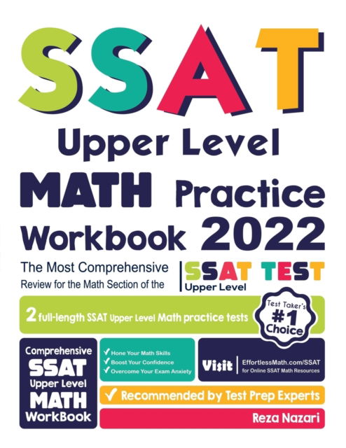 SSAT Upper Level Math Practice Workbook - Reza Nazari - Książki - Effortless Math Education - 9781637190401 - 14 marca 2021