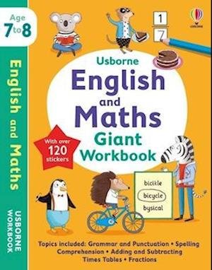 Cover for Holly Bathie · Usborne English and Maths Giant Workbook 7-8 - Usborne Workbooks (Paperback Book) (2022)