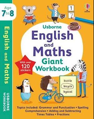 Cover for Holly Bathie · Usborne English and Maths Giant Workbook 7-8 - Usborne Workbooks (Pocketbok) (2022)