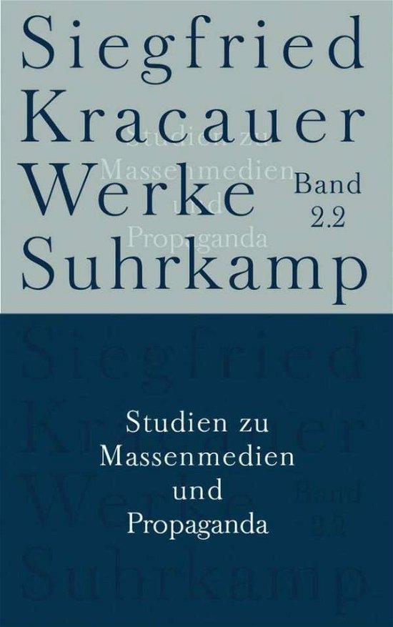 Cover for Kracauer · Kracauer:werke,2/2 Massenmedien (Bok)