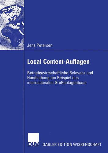 Cover for Jens Petersen · Local Content-Auflagen (Paperback Book) [2004 edition] (2004)