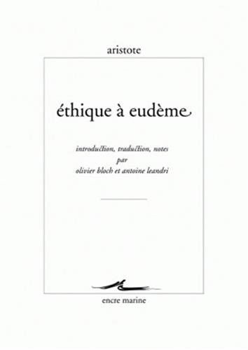 Cover for Aristote · Éthique À Eudème (Encre Marine) (French Edition) (Paperback Book) [French edition] (2011)