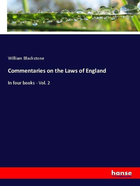 Cover for Blackstone · Commentaries on the Laws of (Book)