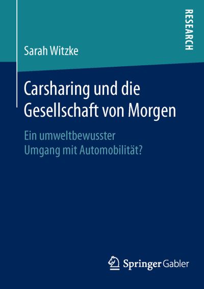 Cover for Witzke · Carsharing und die Gesellschaft (Book) (2015)