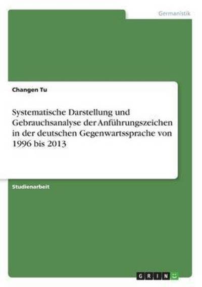 Cover for Tu · Systematische Darstellung und Gebrau (Book)