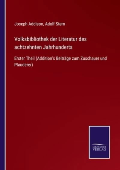 Cover for Joseph Addison · Volksbibliothek der Literatur des achtzehnten Jahrhunderts (Paperback Book) (2021)