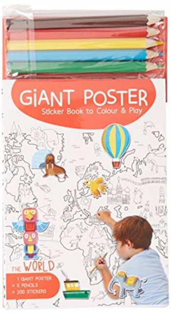 Giant Poster Colouring Book: World - Yoyo Books - Kirjat - Yoyo Books - 9789463602402 - keskiviikko 1. elokuuta 2018