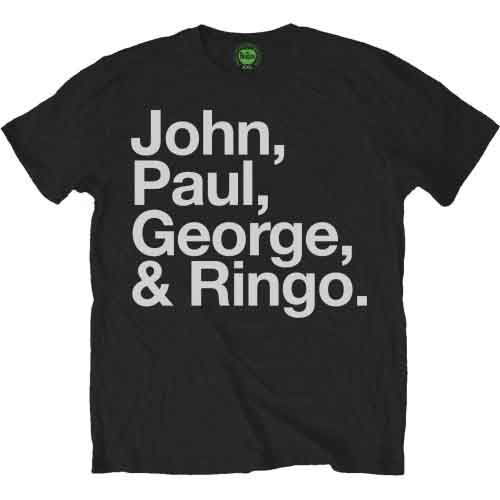 The Beatles Unisex T-Shirt: John, Paul, George & Ringo - The Beatles - Merchandise - Rockoff - 5055295334403 - 27. januar 2020