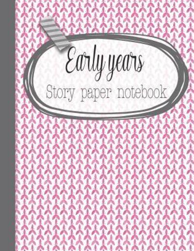 Cover for 365 School days Journals &amp; Planners · Early years story paper notebook The large notebook for primary and early year children learning to write with picture box and writing lines - Pink modern graphical floral cover art design (Paperback Book) (2019)