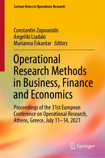 Cover for Constantin Zopounidis · Operational Research Methods in Business, Finance and Economics (Book) (2023)
