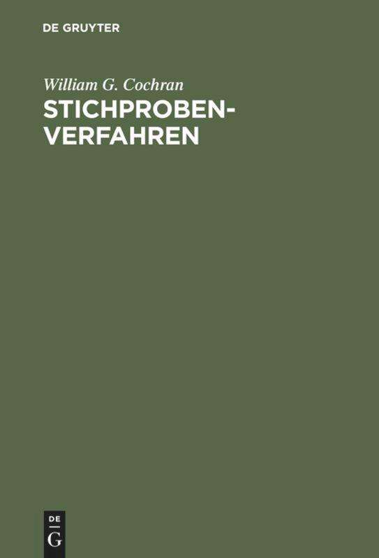 Cover for W.G. Cochran · Stichprobenverfahren (Book) (1972)