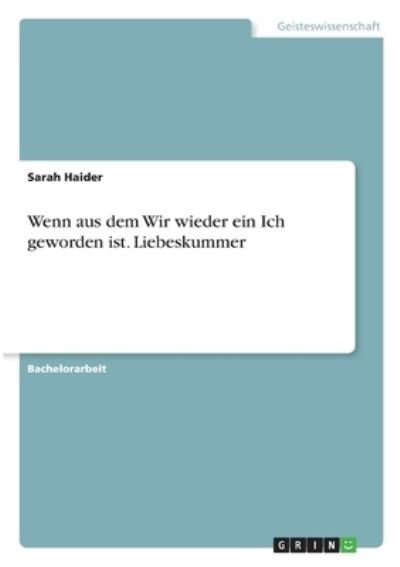 Cover for Haider · Wenn aus dem Wir wieder ein Ich (N/A)