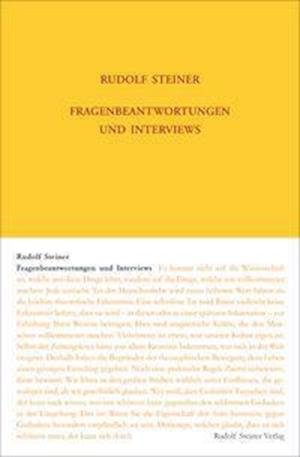 Cover for Rudolf Steiner · Fragenbeantwortungen und Interviews (Gebundenes Buch) (2022)