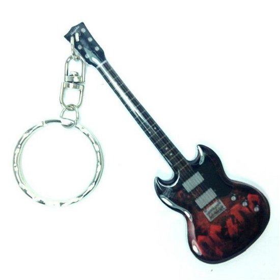 Portachiavi In Metallo A Forma Di Chitarra - Ac /Dc - Angus Young Resinato - Ac/Dc - Produtos - Music Legends Collection - 8991002030404 - 