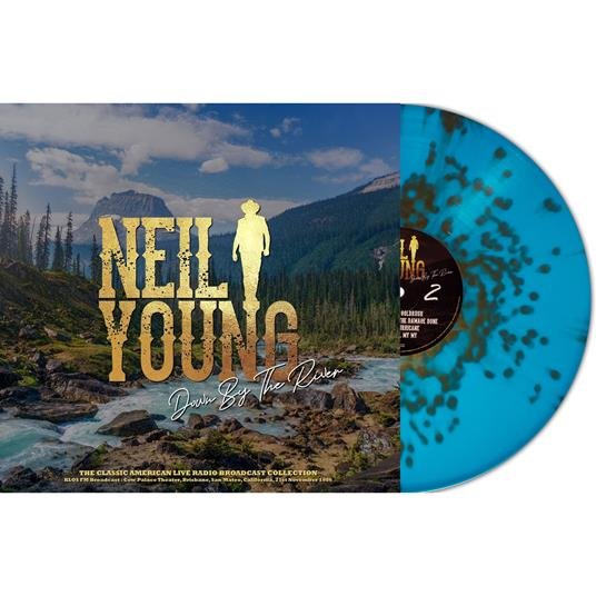 Cover for Neil Young · Down By The River - Cow Palace Theater 1986 (Turquoise / Gold Splatter Vinyl) (LP) (2023)